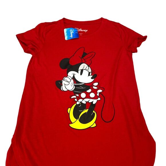 Disney T-Shirt Top Womens Small Red Minnie Mouse Graphic Short Sleeve Round Neck - Picture 6 of 8